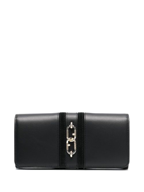 Logo-plaque leather wallet - Black