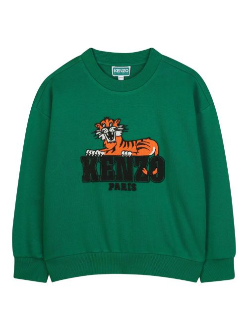 Kids' Embroidered Logo Round Neck Sweater