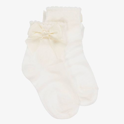 Girls Ivory Cotton Socks