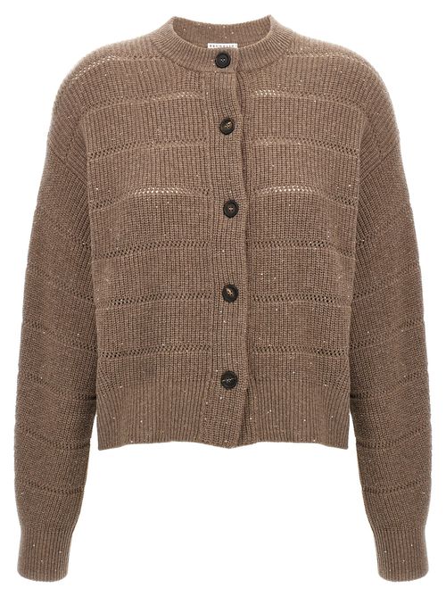 Brunello Cucinelli - Rustic Dazzling Net Sweaters And Cardigans Brown