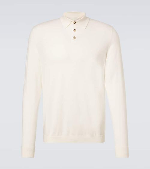 Virgin wool polo sweater