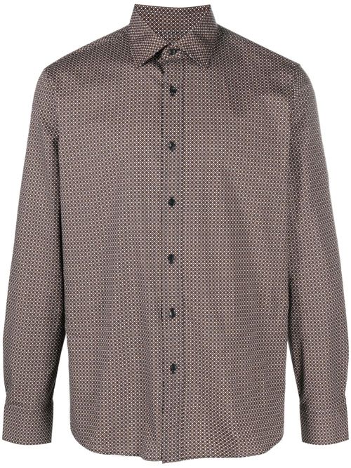 Ls Spread Mosaic Star stretch-cotton shirt - Blue