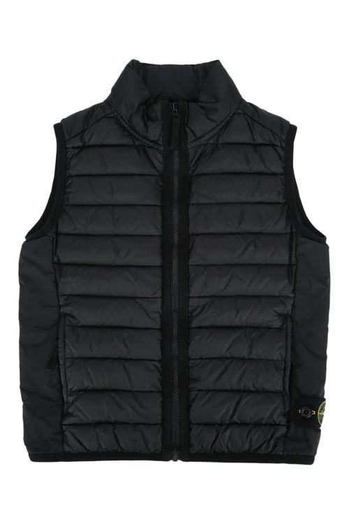 Quilted Nylon Vest — Black