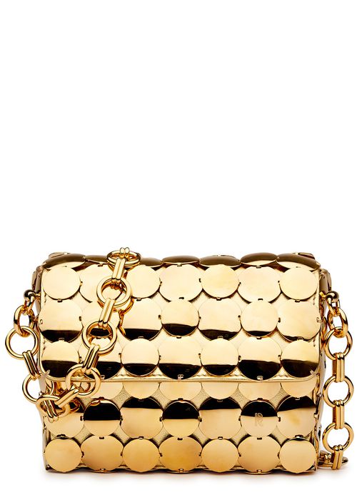Disc Metallic Leather Cross-body bag