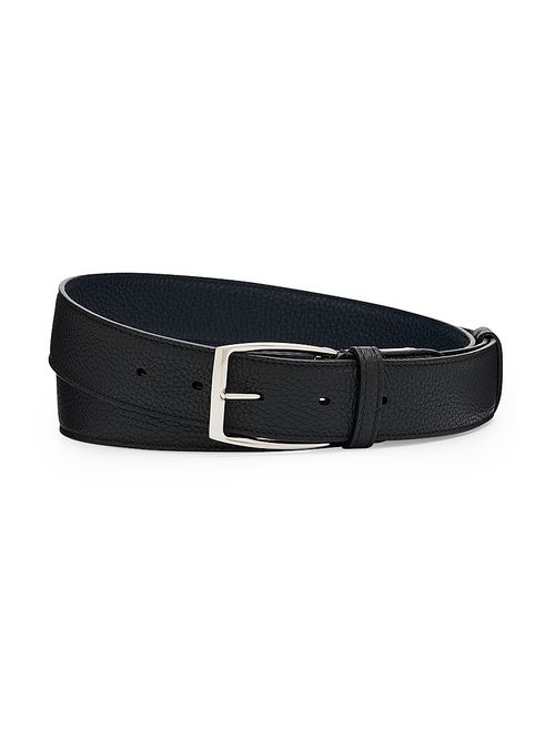 Men's Grained Leather Belt - Black