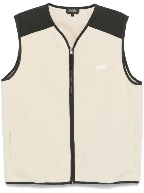 Faux-shearling vest - Neutrals