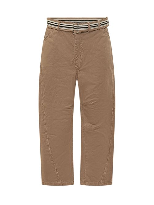 Beige Regular Flat Front Pants