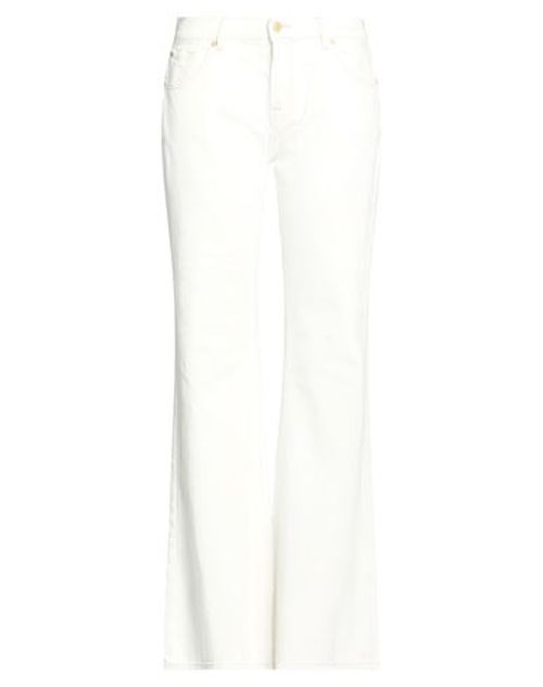 Woman Jeans White Size 24 Cotton, Elastane