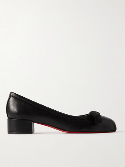 Mamaflirt 30 Bow-embellished Leather Ballet Pumps - Black