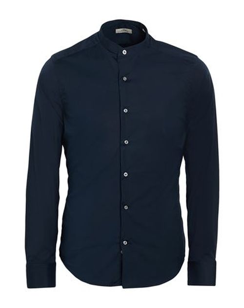 Man Shirt Navy Size 15 Cotton, Elastane