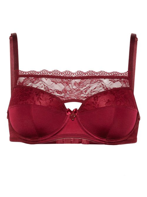 Carita lace plunge bra - Red