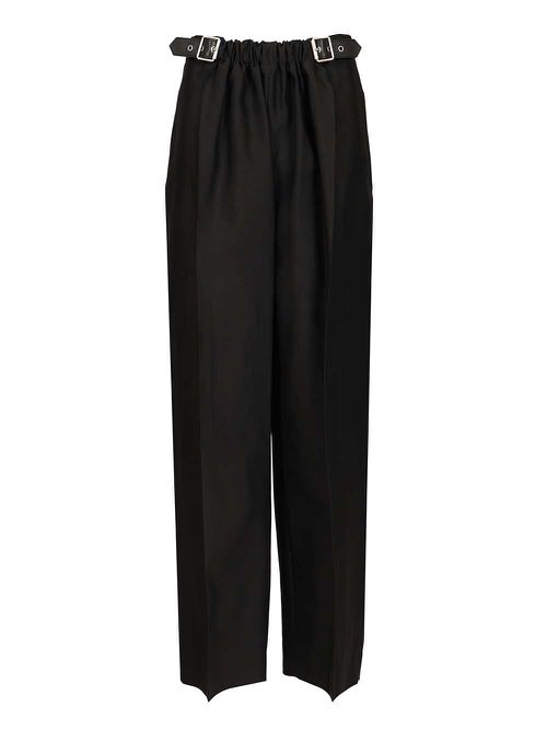 Wool And Silk Trousers Black