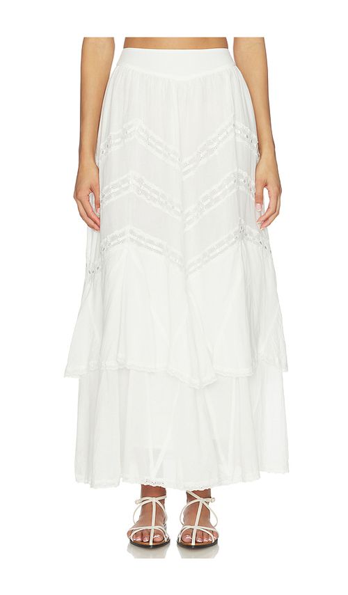 For Love & Lemons Lou Maxi Skirt in White. S. Also in XS, M