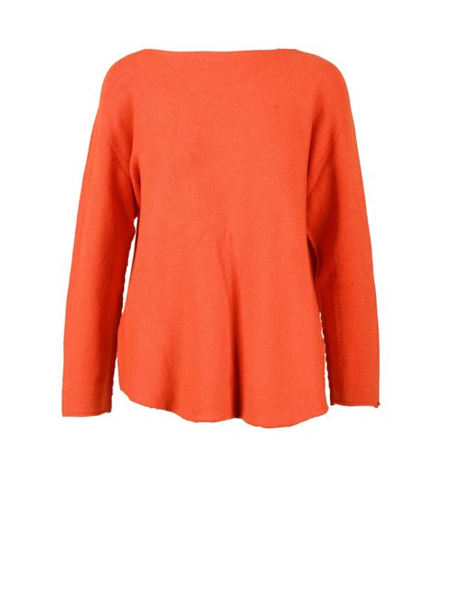 Orange Crewneck Knit Sweater