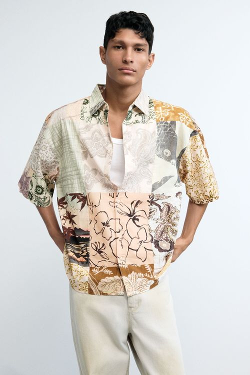 Oriental patch shirt