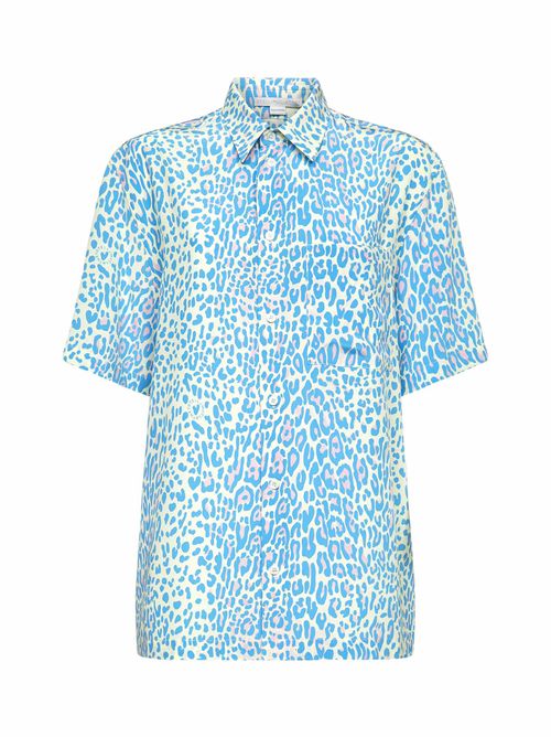 Leopard print short-sleeve shirt