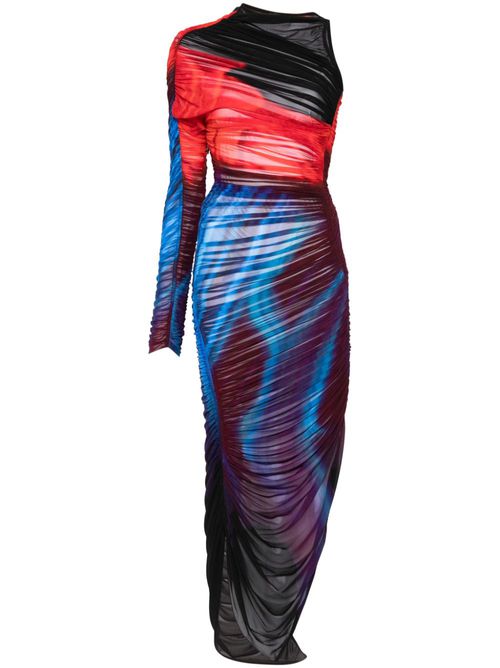 Asymmetrical pierced dress - Blue
