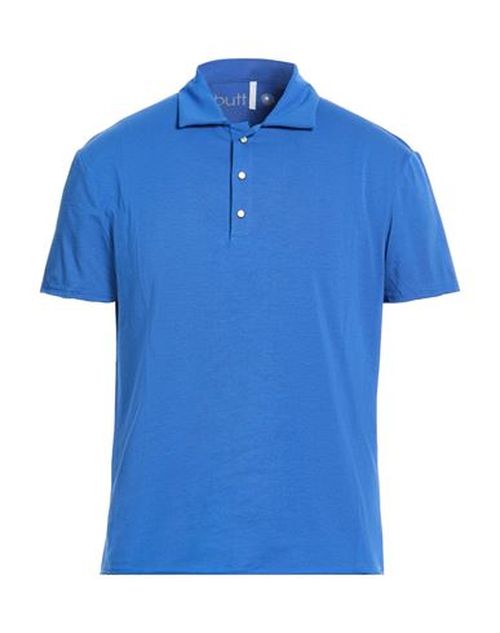 Man Polo shirt Blue Size L Cotton, Elastane