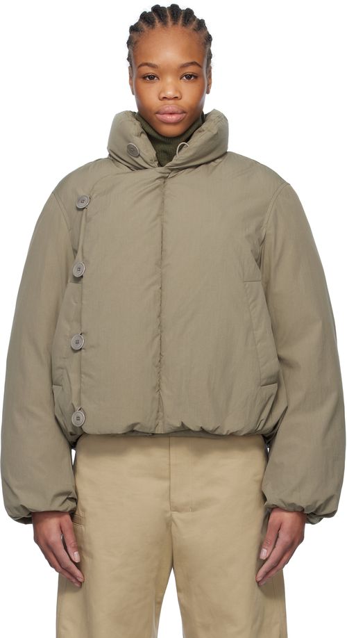 LEMAIRE Taupe Short Puffer Down Jacket