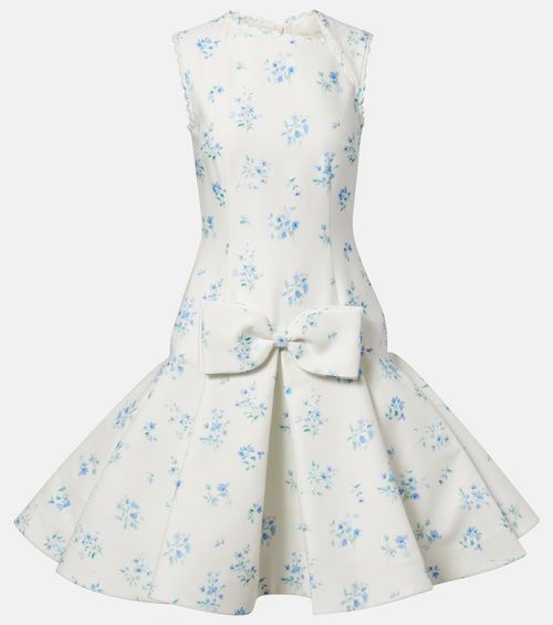 Floral cotton and silk minidress