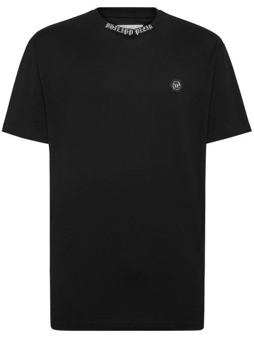 Logo-plaque cotton T-shrit - Black