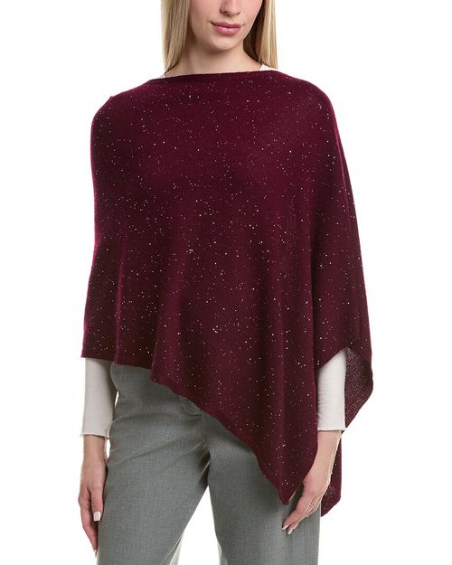 Sofiacashmere Reverse Jersey Sequin Wool & Cashmere-Blend Poncho
