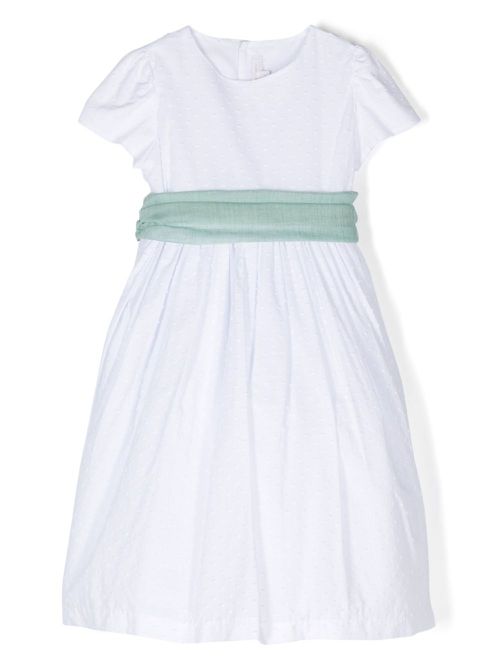 Polka-dot cotton dress - White