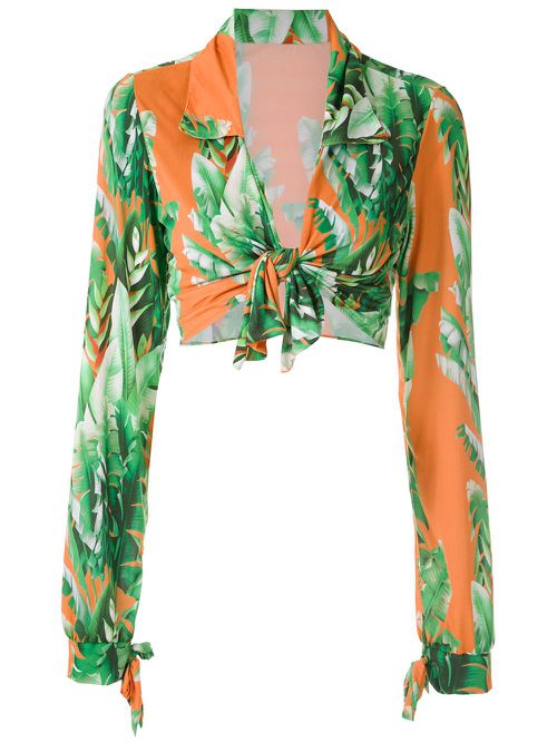 Printed crop top - Orange