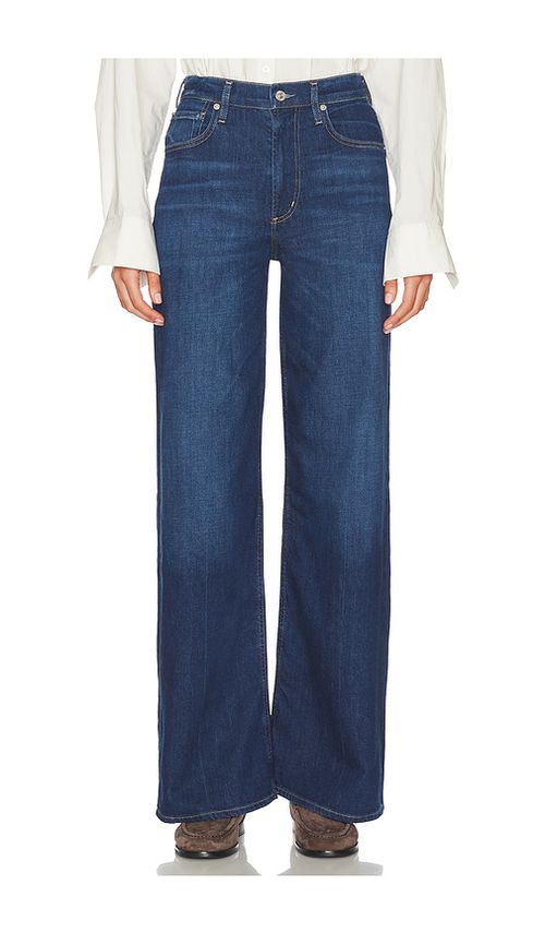 Citizens of Humanity Lyra Wide Leg Long Jeans in Blue. 23. Also , 25, 26, 27, 28, 29, 30, 31, 32