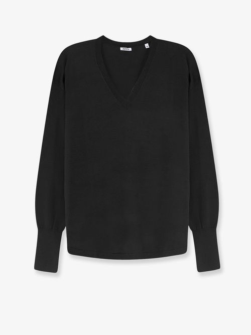 Virgin Wool V-Neck Sweater — Black