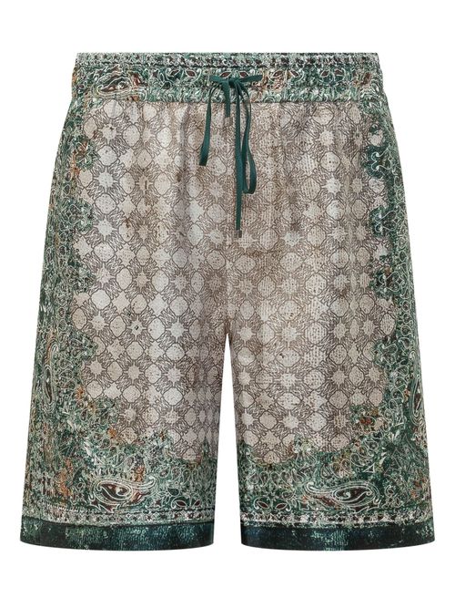 Bandana Print Shorts with Drawstring