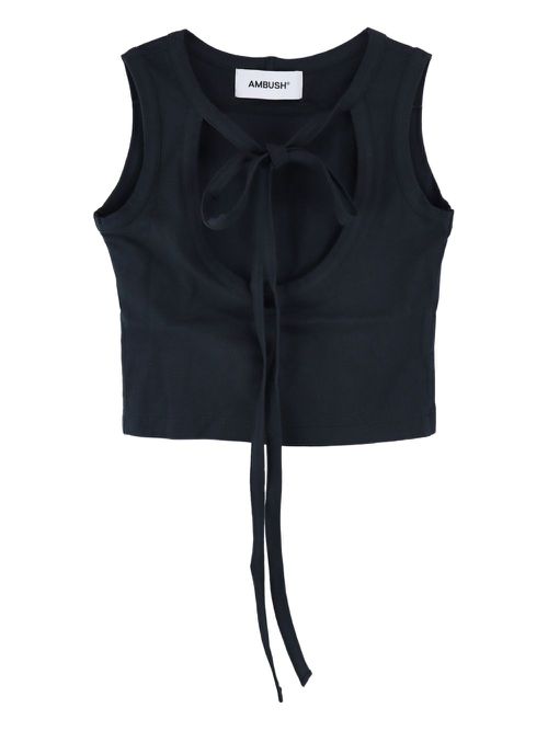 AMBUSH tie-front crop top - Black
