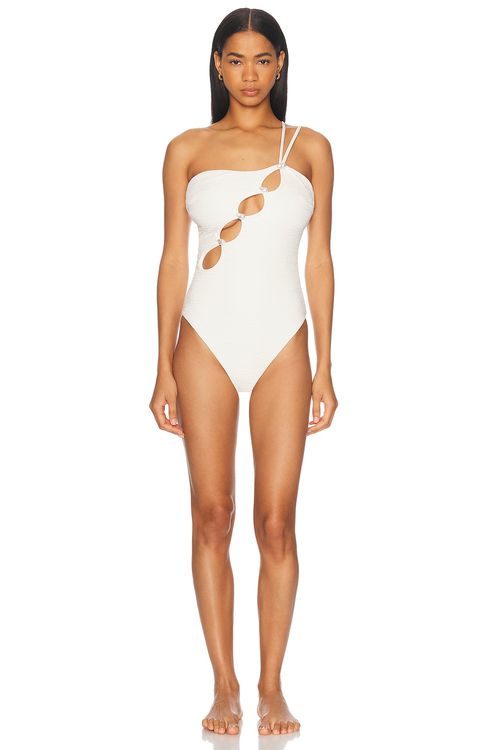La Porte Nixy One Piece Swimsuit in Cloud - White.  S also in