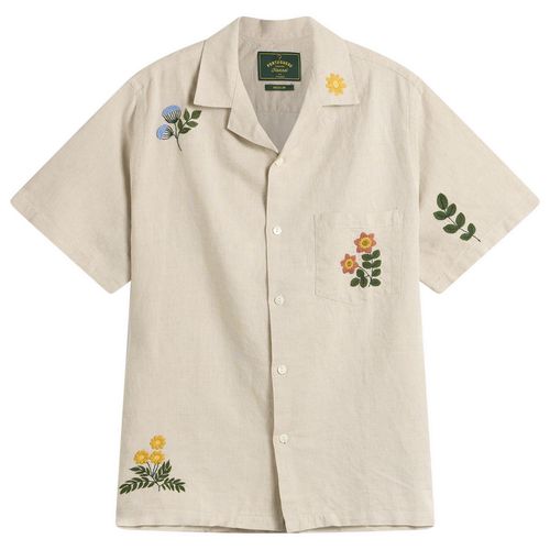 Men's Spring Embroidery Vacation Shirt in Natural