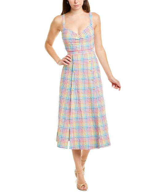 knee length dresses for ladies Anaya Midi Dress- Earth – Namaste Slow Fashion main image 1