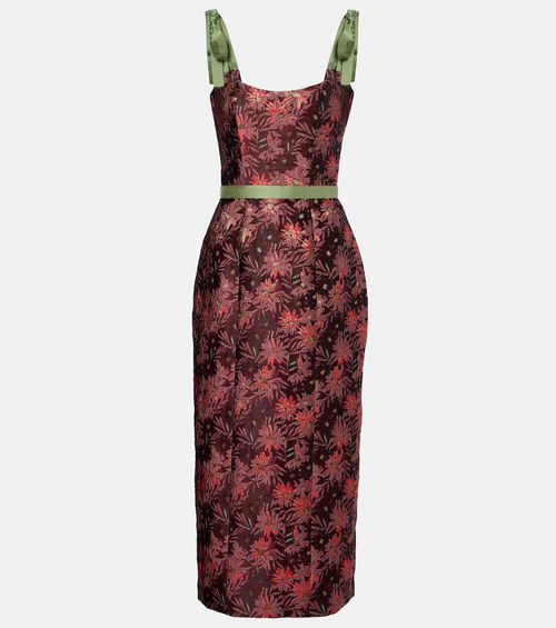 Acacia floral brocade cocktail dress