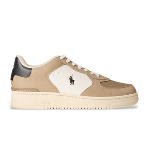 Polo Ralph Lauren for man. 809960988001 Masters CRT SK beige leather shoes beige (40), Flat, Laces, Casual