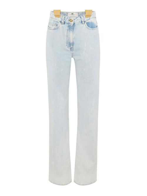 Cotton Denim Trousers With Braces