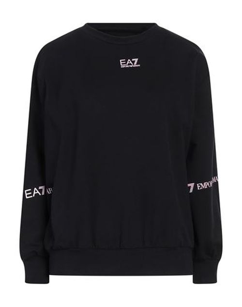 Ea7 Woman Sweatshirt Black Size M Cotton, Elastane