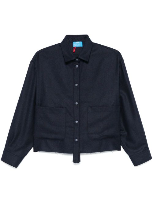 Raw cut-hem shirt - Blue