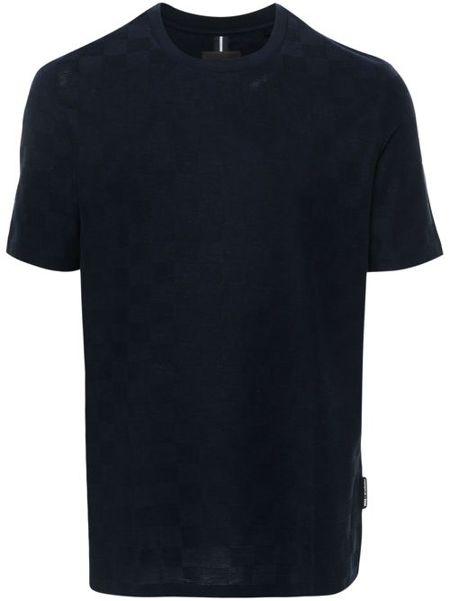 Checked cotton T-shirt - Blue