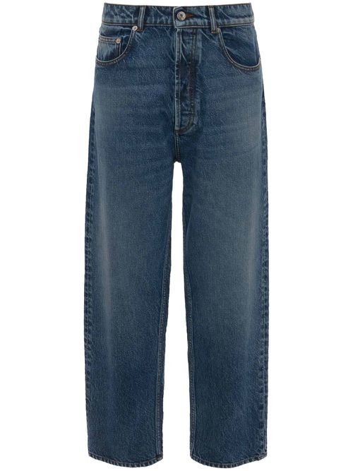 Cropped straight-leg jeans - Blue
