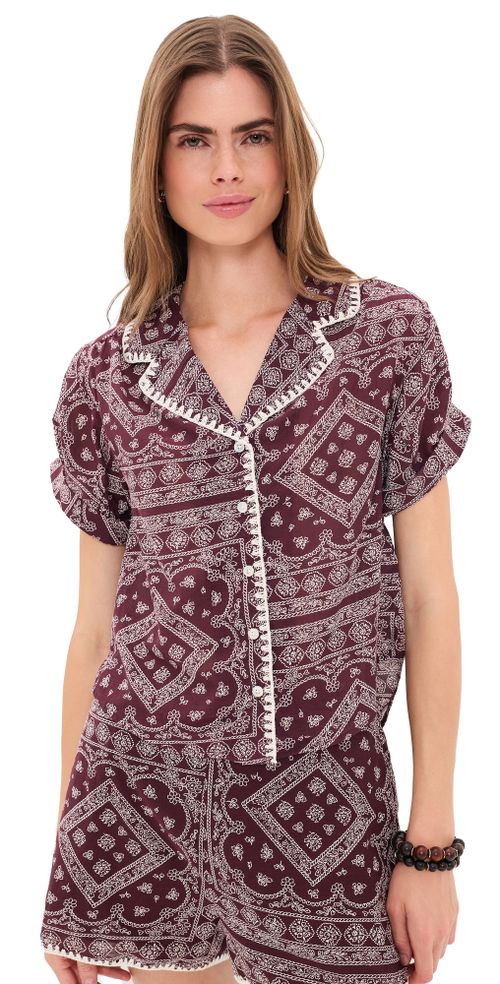 Ilene Button Down Shirt Raisin/Dove
