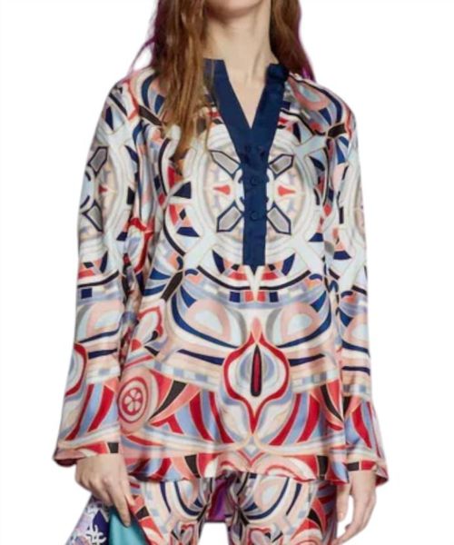 Mandala Printed Tunic Top In Multi Color