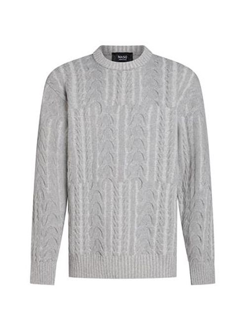 Man Sweater Light grey Size 40 Wool