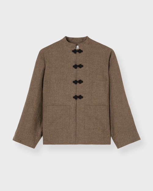Róhe Jacket Pankou Closure Linen Brown