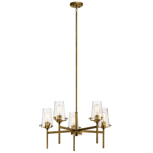 Alton 5-Light Industrial Chandelier in Natural Bra