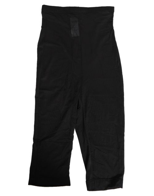 High-Waist Tight Midi Trousers — Black