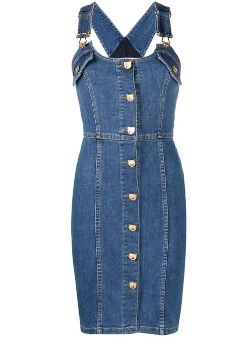 Button-up denim minidress - Blue