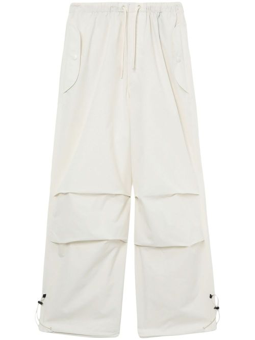 Drawstring-ankle cargo trousers - White